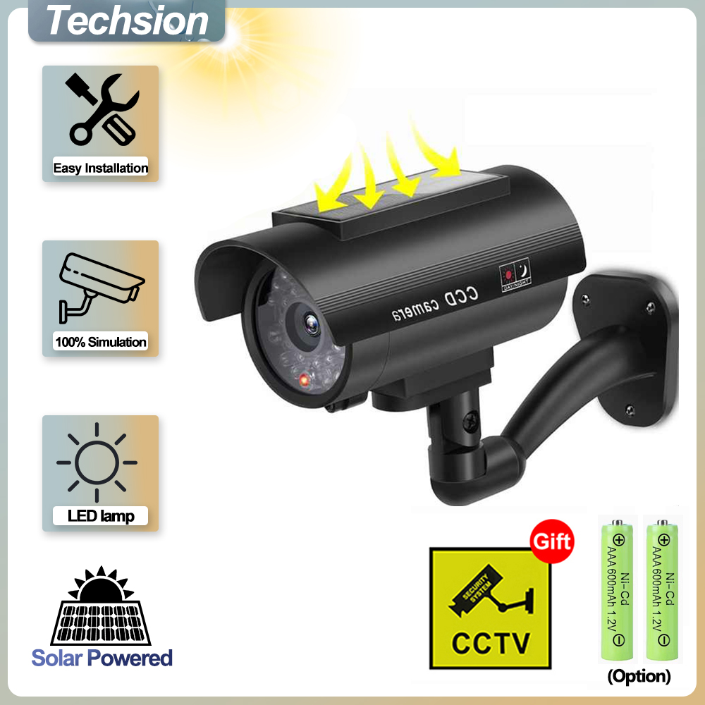 Home Security Lights Outdoors - Zonnepaneel Dummy Surveillance Camera,Outdoor Nep Camera,Waterdichte
