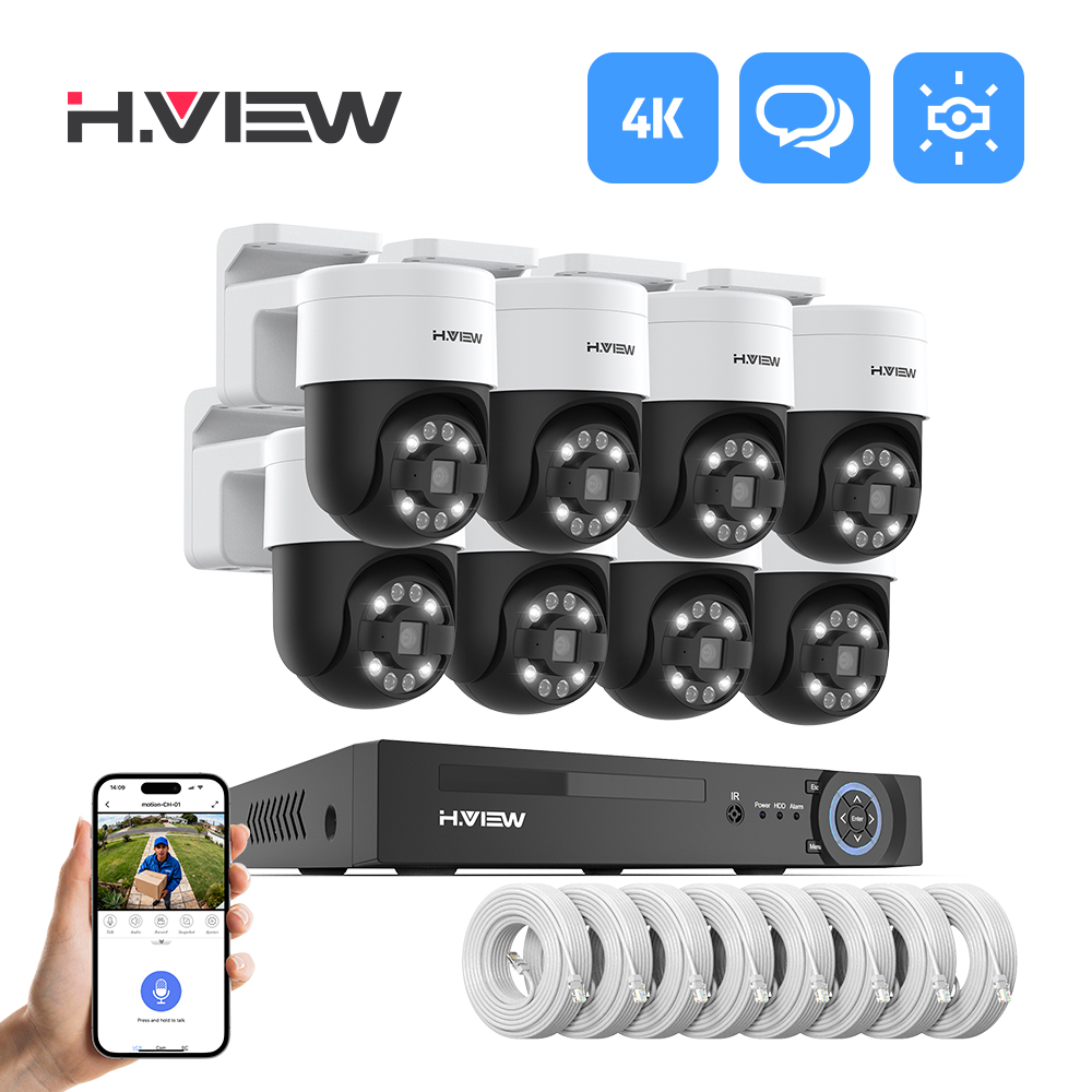 Home Security Outdoor Camera System - H.view 8Ch 4K 5MP 8MP Cctv