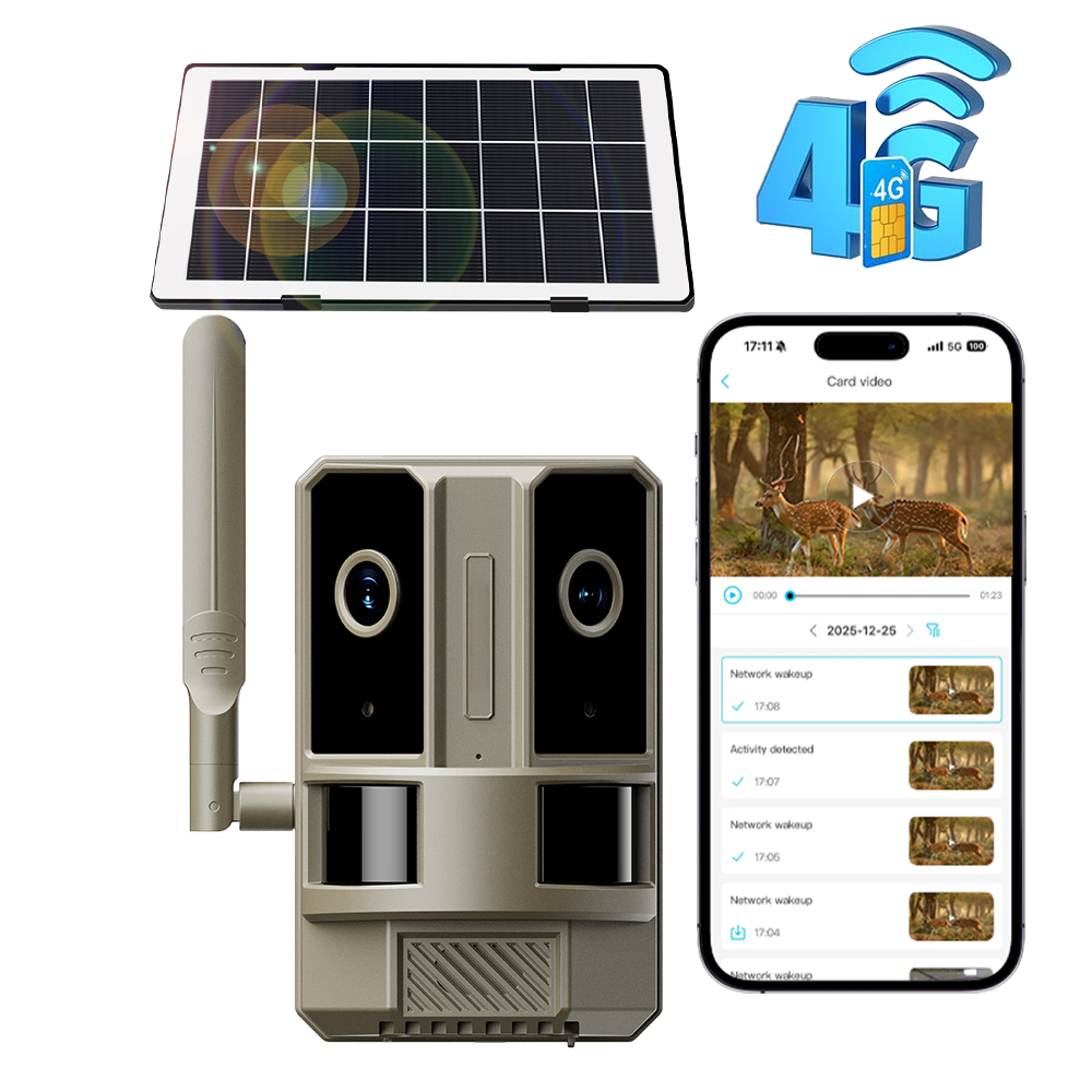 Home Security Game - EU 4G LTE Mobiele Dual-Lens Dual-PIR