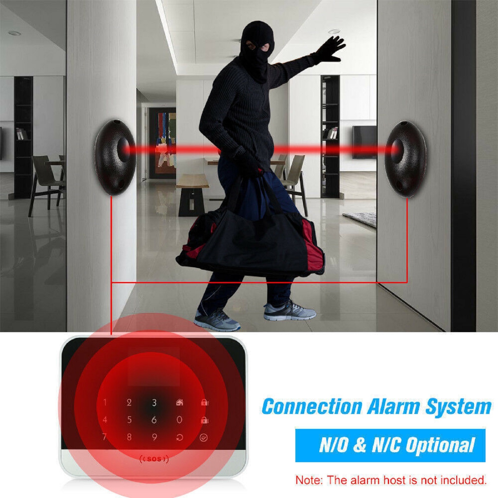 Home Security Laser System - 20 m waterdichte actieve foto-elektrische single-beam