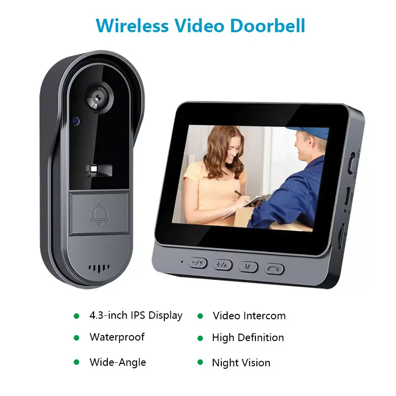 Home Security Lights Outdoors - Draadloze intercomdeurbel voor buiten Nachtzicht HD