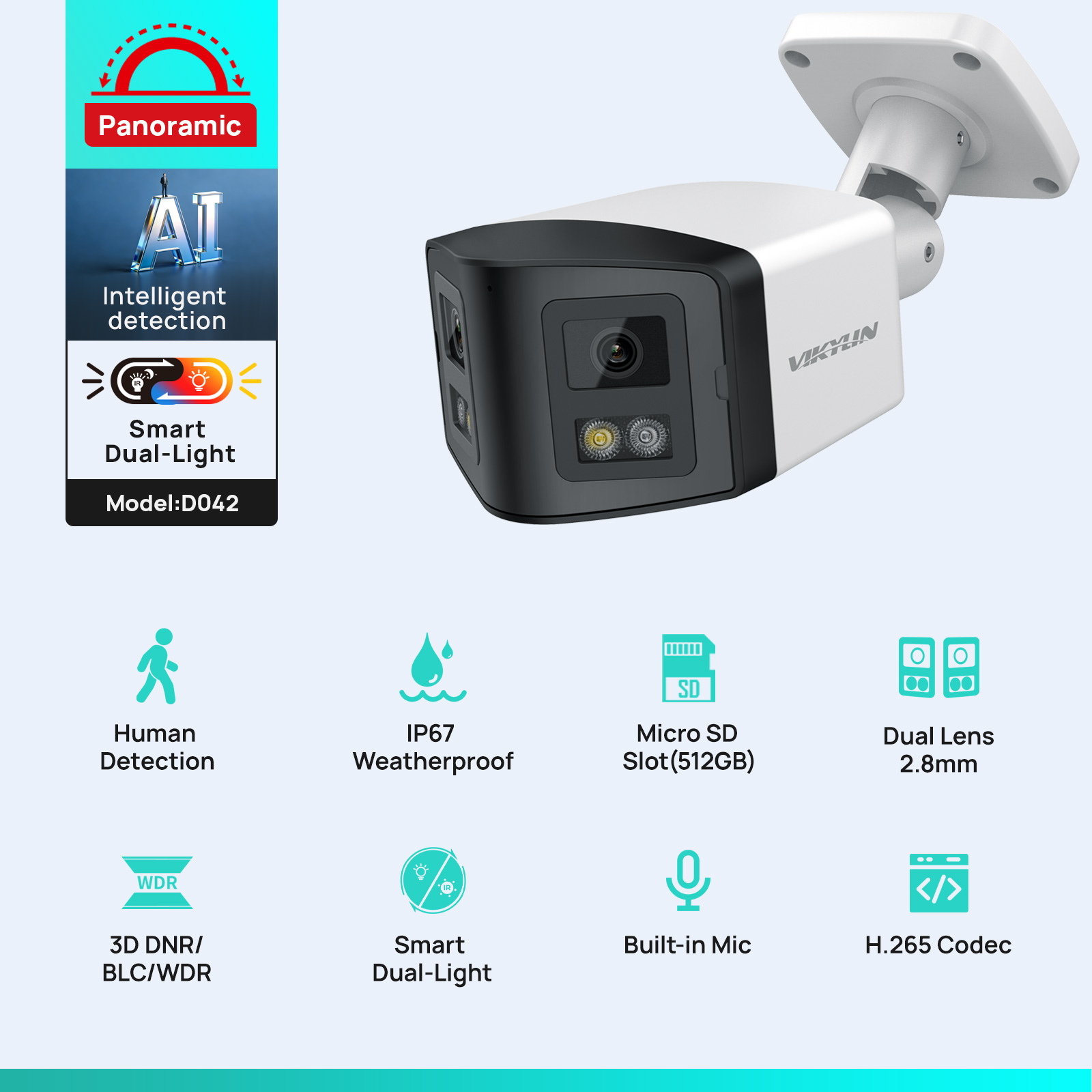 VIKYLIN 170 °   Panoramische b - Home Security Lights Outdoors recensie en prijs