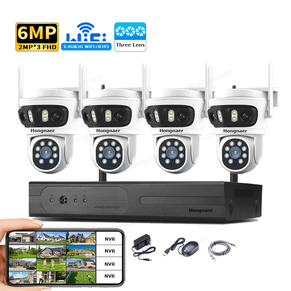 2026 Hongnaer 6MP 4CH 3-lens 2 - Home Security With Cameras recensie en prijs