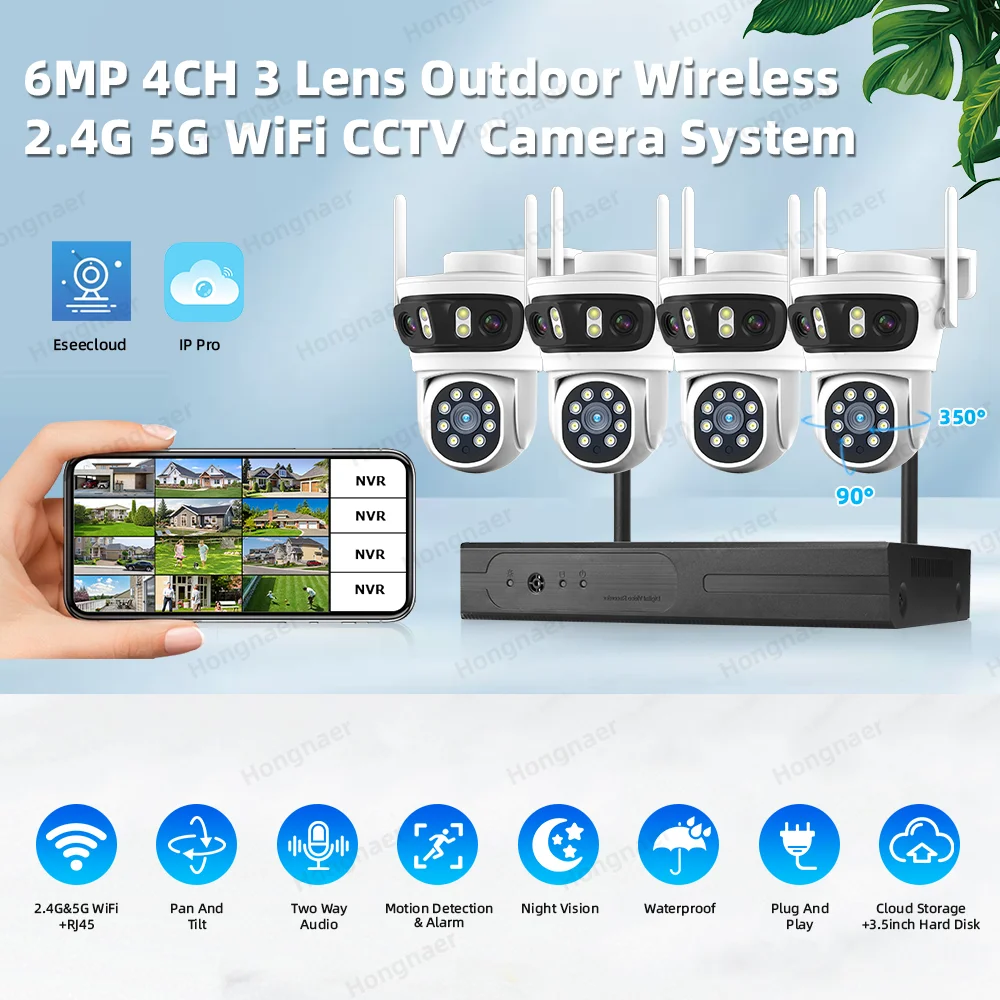 2026 Hongnaer 6MP 4CH 3-lens 2 - Home Security With Cameras recensie en prijs