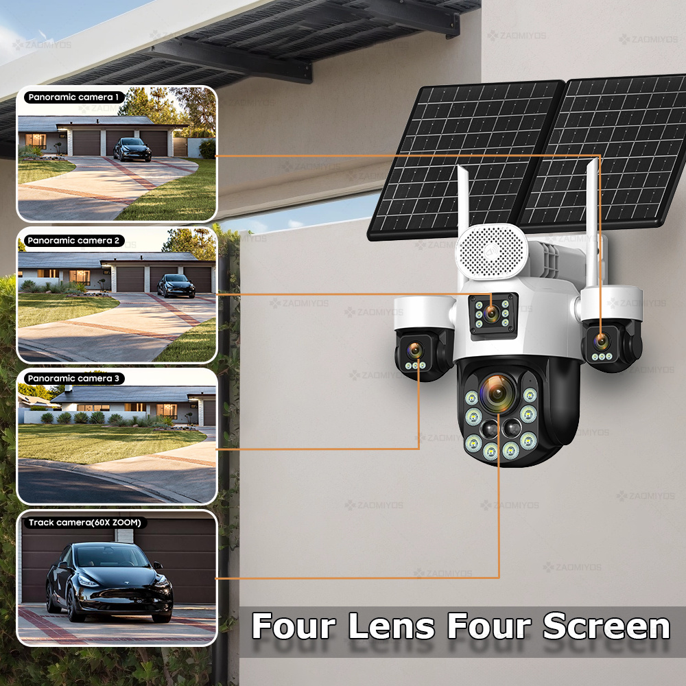 4-lens buitencamera 360° °   S - Home Security Outdoor Camera System recensie en prijs