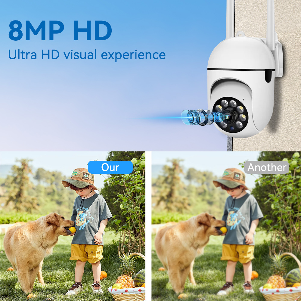8MP 2.4G Wifi IP CCTV Camera K - Home Security Lights Outdoors recensie en prijs